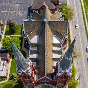 2020-05-16_005037_WTA_Mavic2Pro-2 The Sweetest Heart of Mary Roman Catholic Church is located at 4440 Russell Street (at East Canfield Street) in Detroit, Michigan, in the Forest Park...