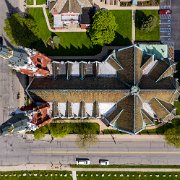 2020-05-16_005047_WTA_Mavic2Pro-2 The Sweetest Heart of Mary Roman Catholic Church is located at 4440 Russell Street (at East Canfield Street) in Detroit, Michigan, in the Forest Park...