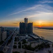 2019-10-01_17705_WTA_Mavic2Pro - pano - 21 images - 18527x6219_0000 Detroit Sunrise