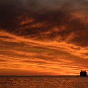 2020-05-31_006785_WTA_5DM4 Grand Haven, Michigan - Sunset Grand Haven South Pierhead Entrance Light is the outer light of two lighthouses on the south pier of Grand Haven, Michigan where...