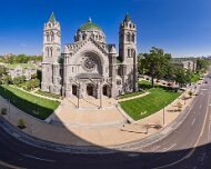 2025-10-06_419994_WTA_Mavic_4-Pano The Cathedral Basilica of St. Louis, located in the Central West End of St. Louis, Missouri, is renowned for its stunning mosaics and distinctive architecture....