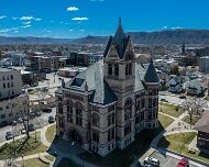 2024-04-05_236551_WTA_Mavic 3 Winona County Courthouse A contract signed in 1862 built the first Winona County Courthouse on the southeast corner of Third and Washington, just north of the...