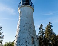 2013-10-10_16-11_36718_WTA_5DM3 e Old Presque Isle Light was the first lighthouse in the Presque Isle, Michigan area, built in 1840, supported physically by two-thirds stone and one-third...