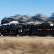 2017-11-26_23968_WTA_5DM4 Pere Marquette 1225 is a 2-8-4 (Berkshire) steam locomotive built for Pere Marquette Railway (PM) by Lima Locomotive Works in Lima, Ohio. 1225 is one of two...