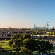 2014-09-07_52120_WTA_5DM3 Pano - 5 Images_0000 Michigan Central Terminal, Ambassador Bridge - Shot from the CPA Building