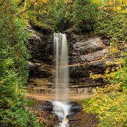 2014-10-09_56419_WTA_5DM3 Munising Falls is a waterfall located in Munising in the westernmost portion of the Pictured Rocks National Lakeshore in Alger County. The falls drops about 50...