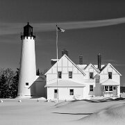 2013_02_08-WTA-5DM3-6981-Edit-2 Point Iroquois Light is a lighthouse on a Chippewa County bluff in the U.S. state of Michigan. Point Iroquois and its light mark the division line between...