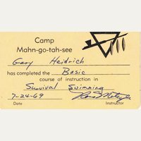 Survival swimming card